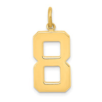 14k  Large Polished Number 8 Charm-LP08