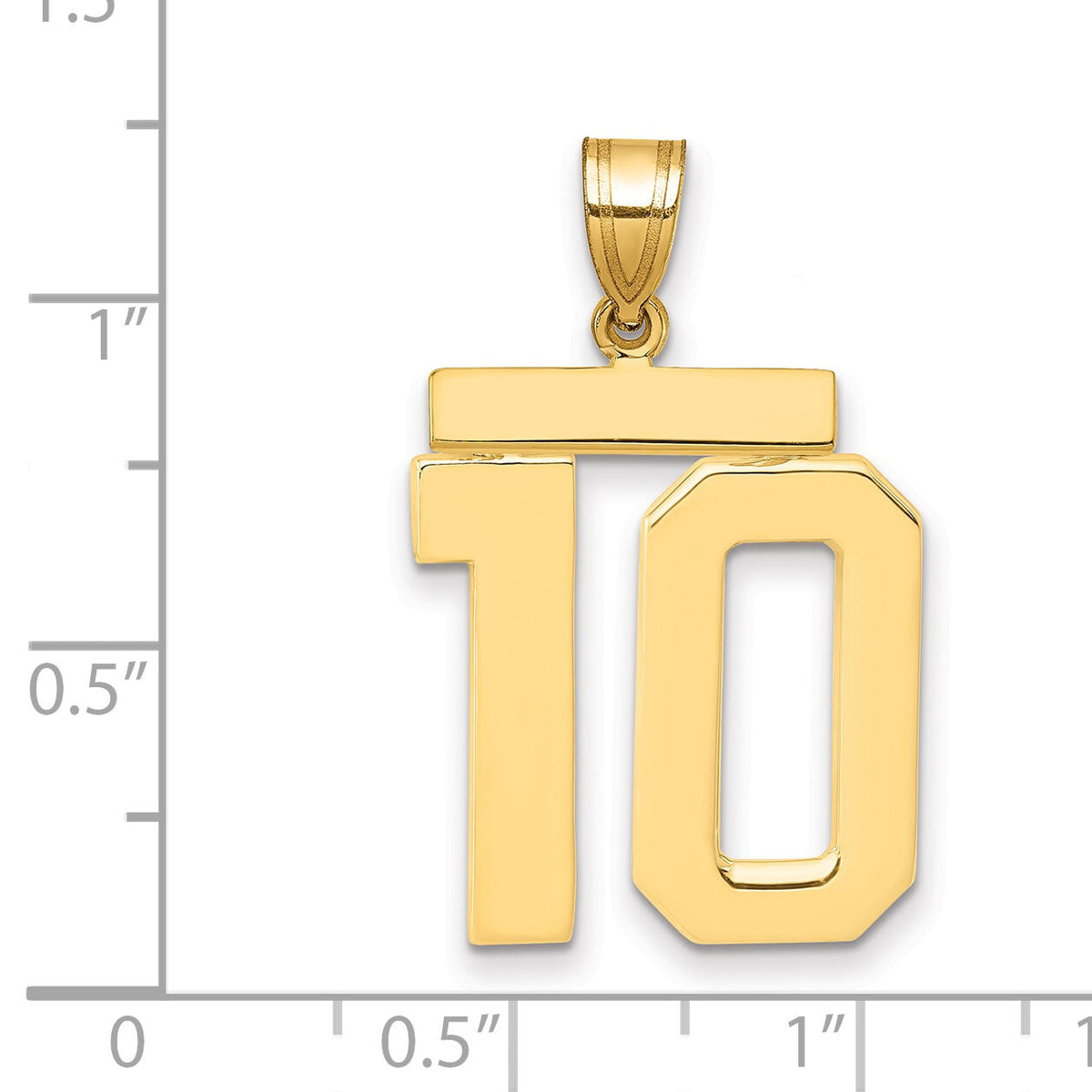 14k Large Polished Number 10 Charm-LP10