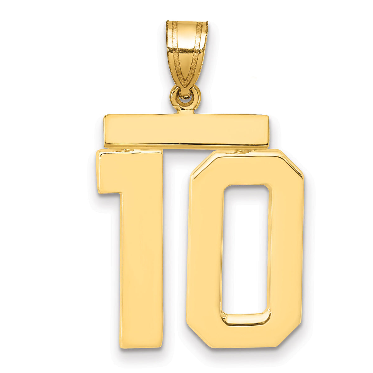 14k Large Polished Number 10 Charm-LP10