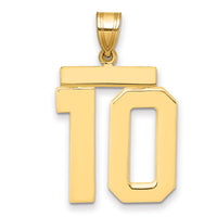 14k Large Polished Number 10 Charm-LP10