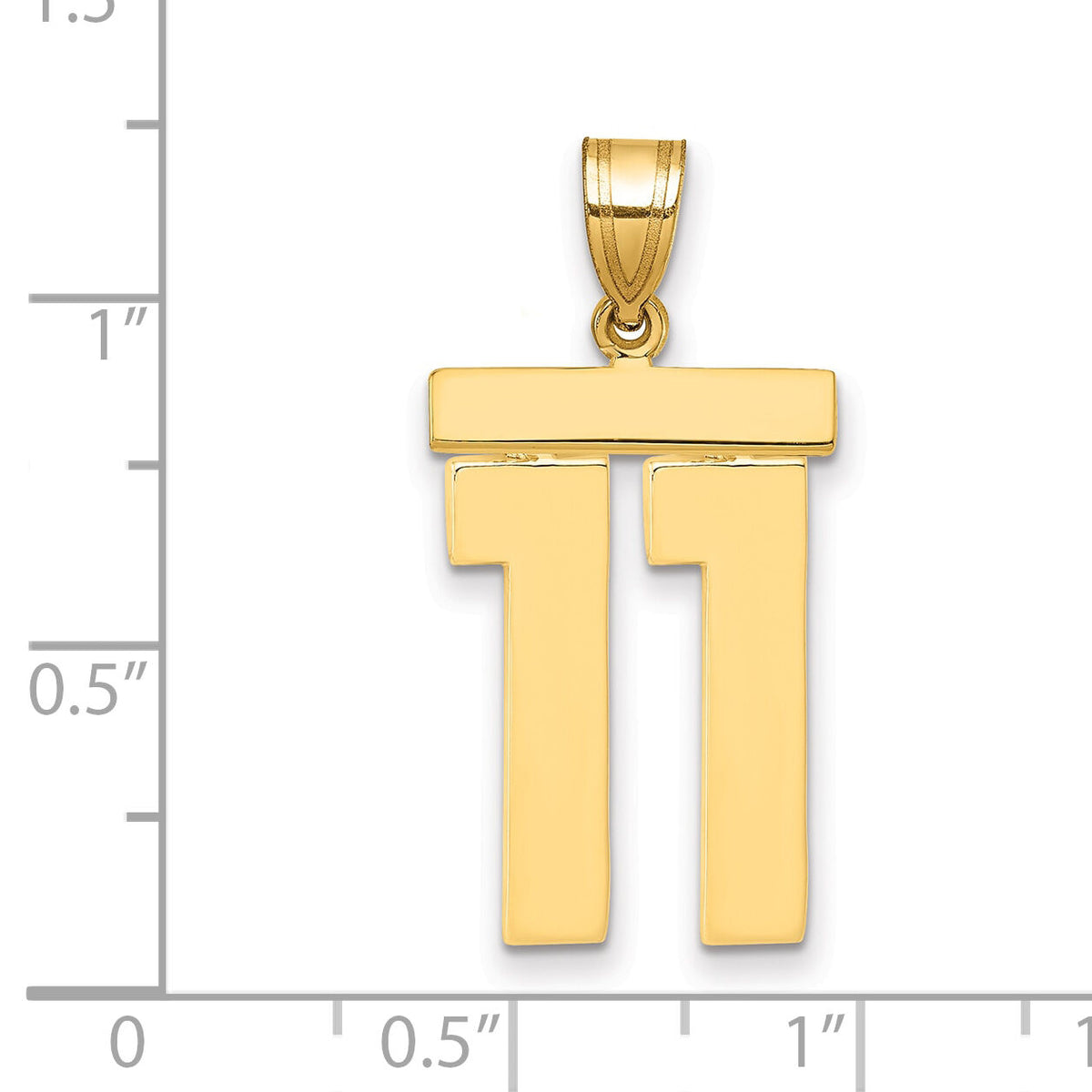14k Large Polished Number 11 Charm-LP11