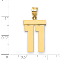 14k Large Polished Number 11 Charm-LP11