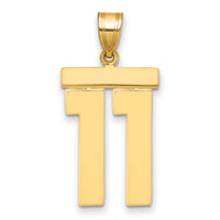 14k Large Polished Number 11 Charm-LP11