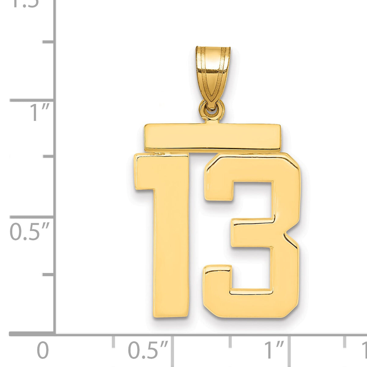 14k Large Polished Number 13 Charm-LP13