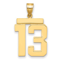 14k Large Polished Number 13 Charm-LP13