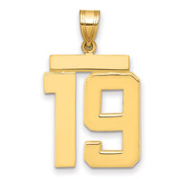 14k Large Polished Number 19 Charm-LP19