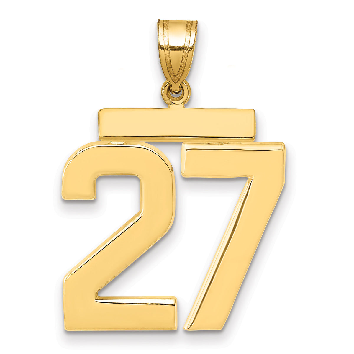 14k Large Polished Number 27 Charm-LP27