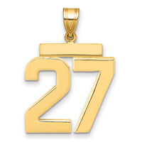 14k Large Polished Number 27 Charm-LP27