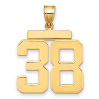 14k Large Polished Number 38 Charm-LP38