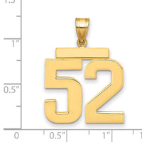 14k Large Polished Number 52 Charm-LP52