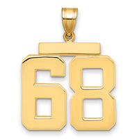 14k Large Polished Number 68 Charm-LP68