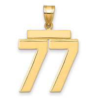 14k Large Polished Number 77 Charm-LP77
