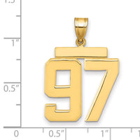 14k Large Polished Number 97 Charm-LP97