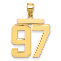 14k Large Polished Number 97 Charm-LP97