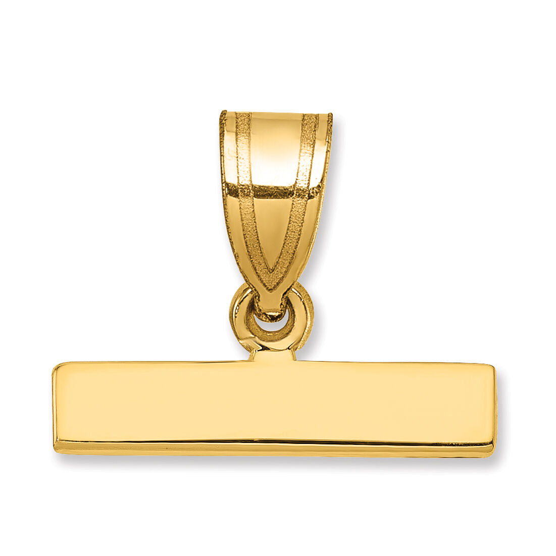 14k Casted Large Polished Top Pendant-LPTOP