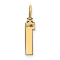 14k Small Polished Number 1 Charm-LS01