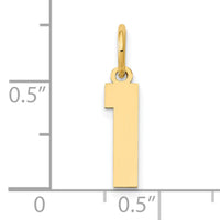 14k Small Polished Number 1 Charm-LS01
