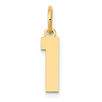 14k Small Polished Number 1 Charm-LS01
