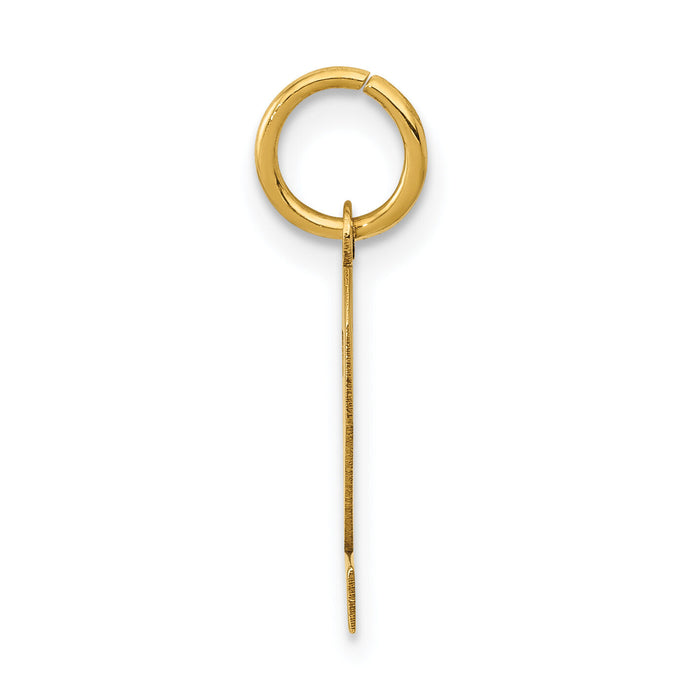 14k Small Polished Number 2 Charm-LS02