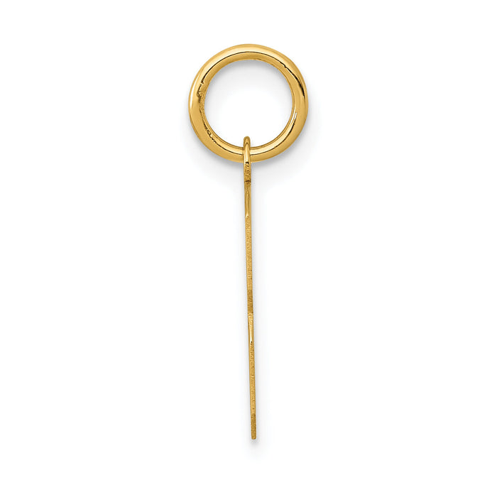 14k Small Polished Number 3 Charm-LS03
