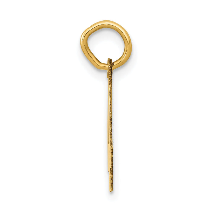 14k Small Polished Number 4 Charm-LS04
