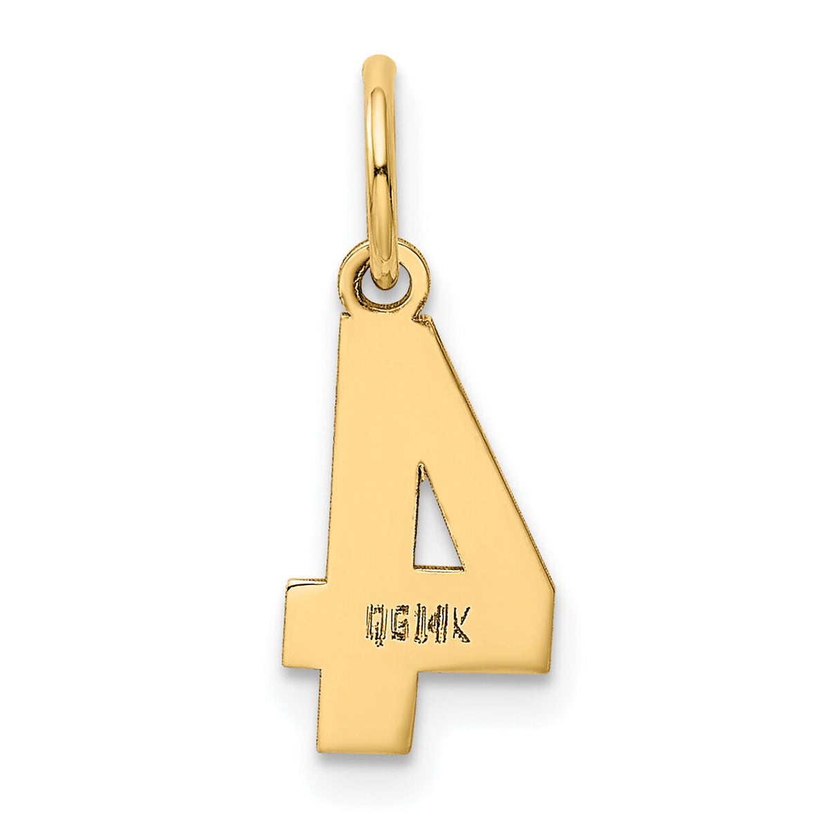 14k Small Polished Number 4 Charm-LS04
