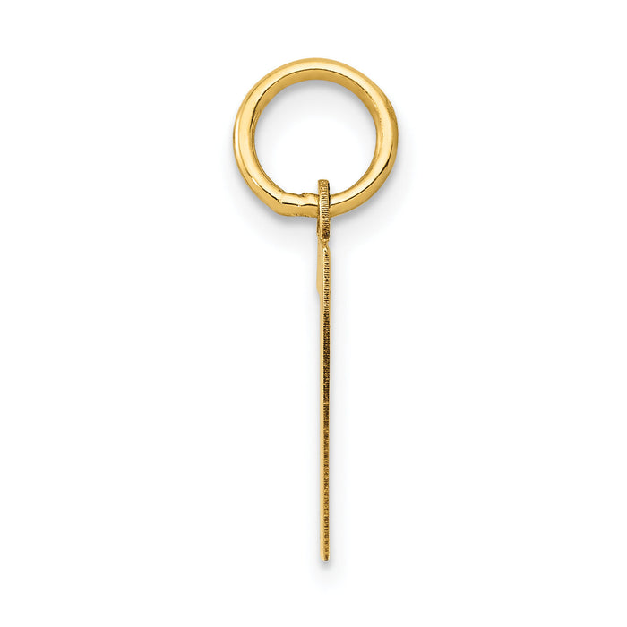 14k Small Polished Number 7 Charm-LS07