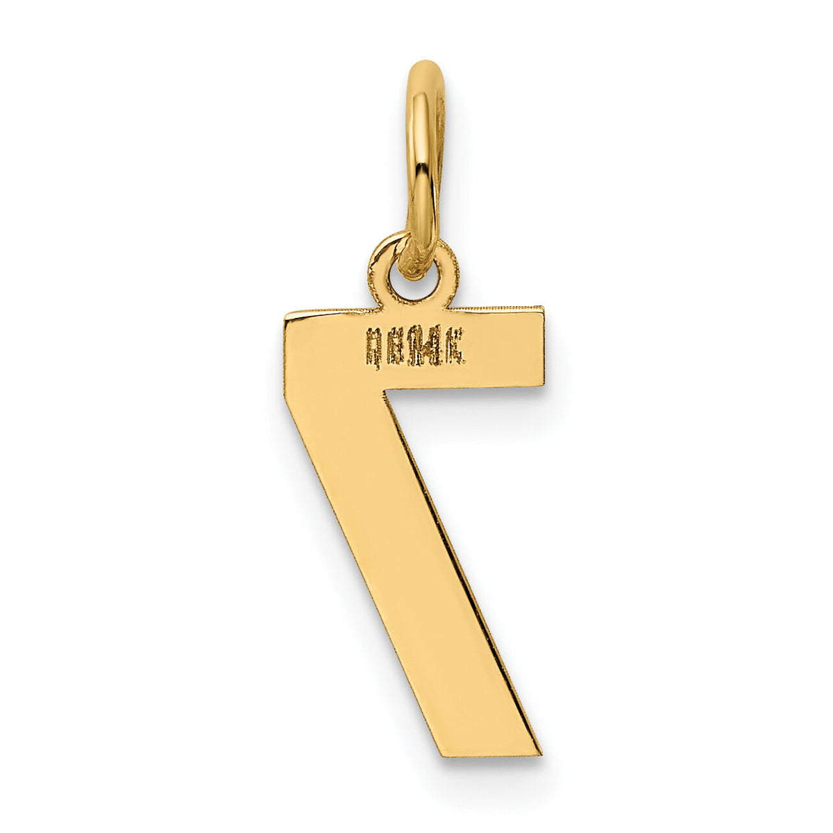 14k Small Polished Number 7 Charm-LS07