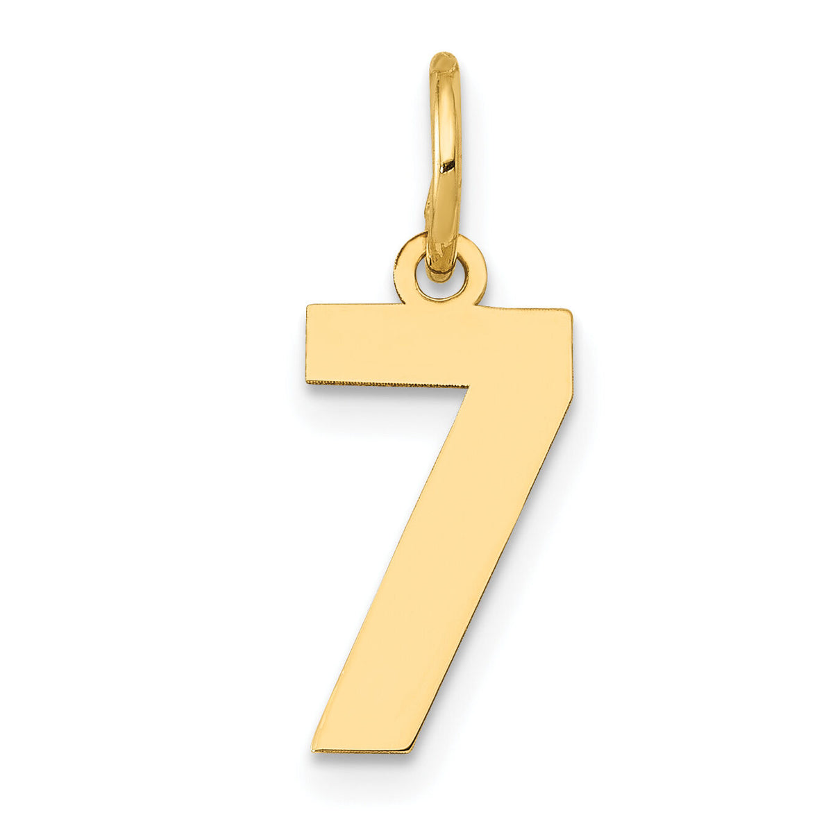 14k Small Polished Number 7 Charm-LS07