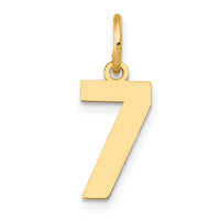 14k Small Polished Number 7 Charm-LS07