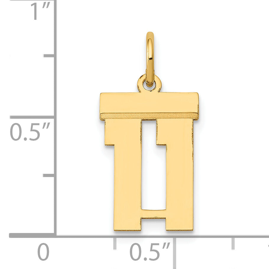 14k Small Polished Number 11 Charm-LS11