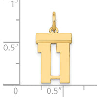 14k Small Polished Number 11 Charm-LS11