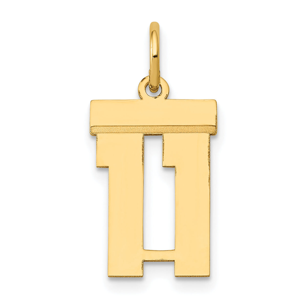 14k Small Polished Number 11 Charm-LS11