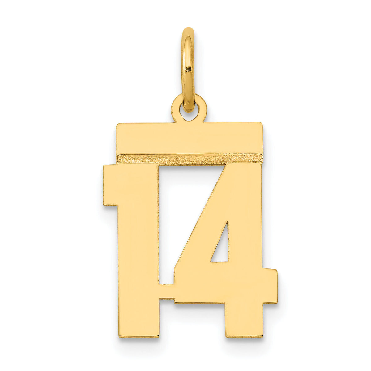 14k Small Polished Number 14 Charm-LS14