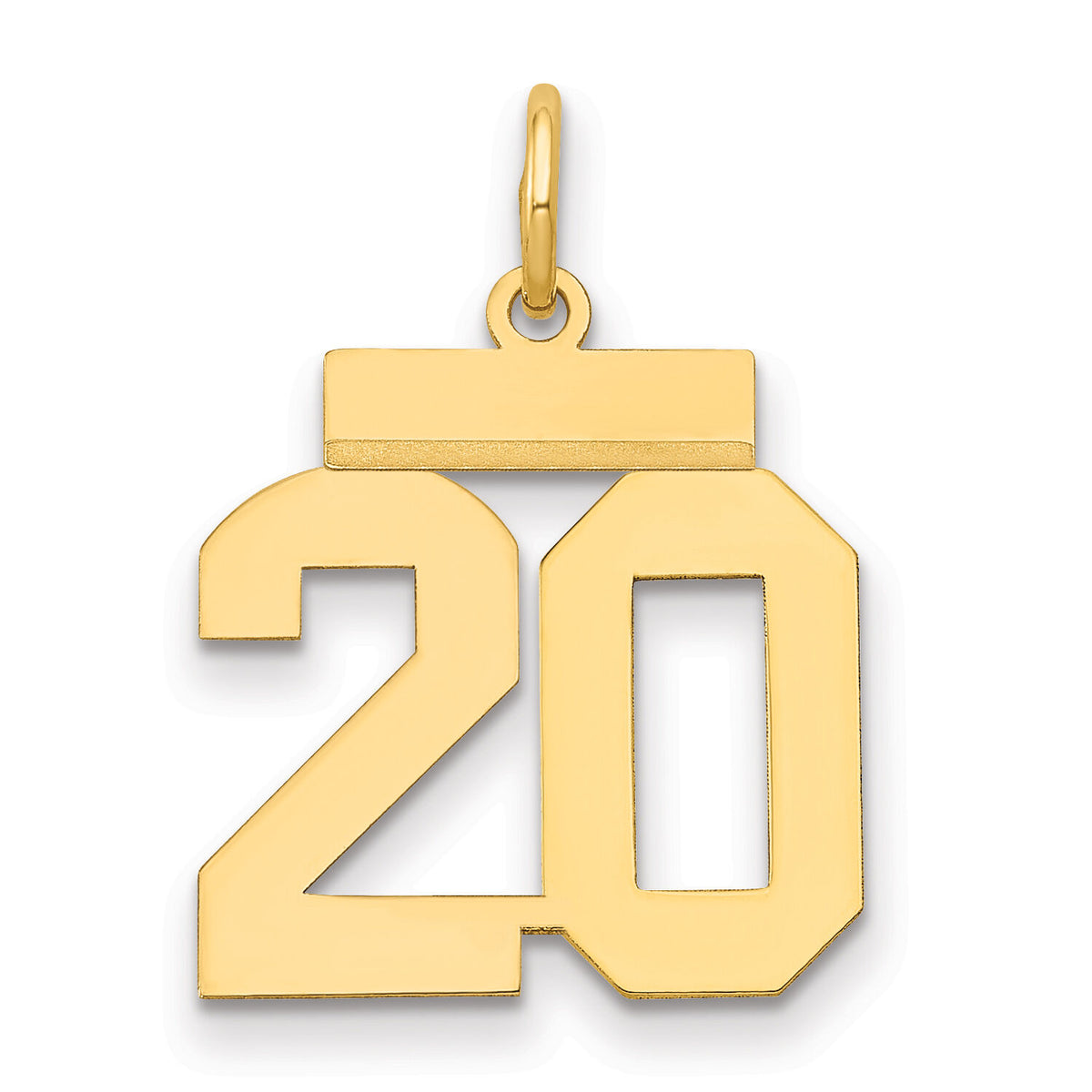 14k Small Polished Number 20 Charm-LS20