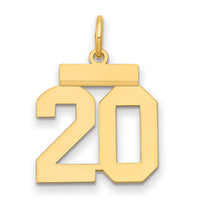 14k Small Polished Number 20 Charm-LS20