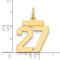 14k Small Polished Number 27 Charm-LS27