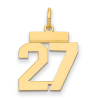 14k Small Polished Number 27 Charm-LS27