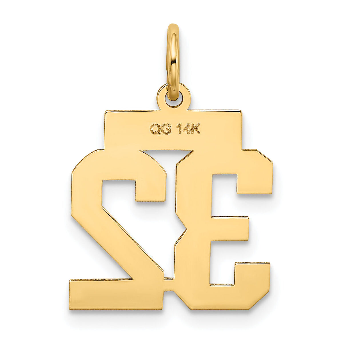 14k Small Polished Number 32 Charm-LS32