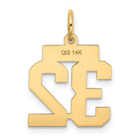 14k Small Polished Number 32 Charm-LS32