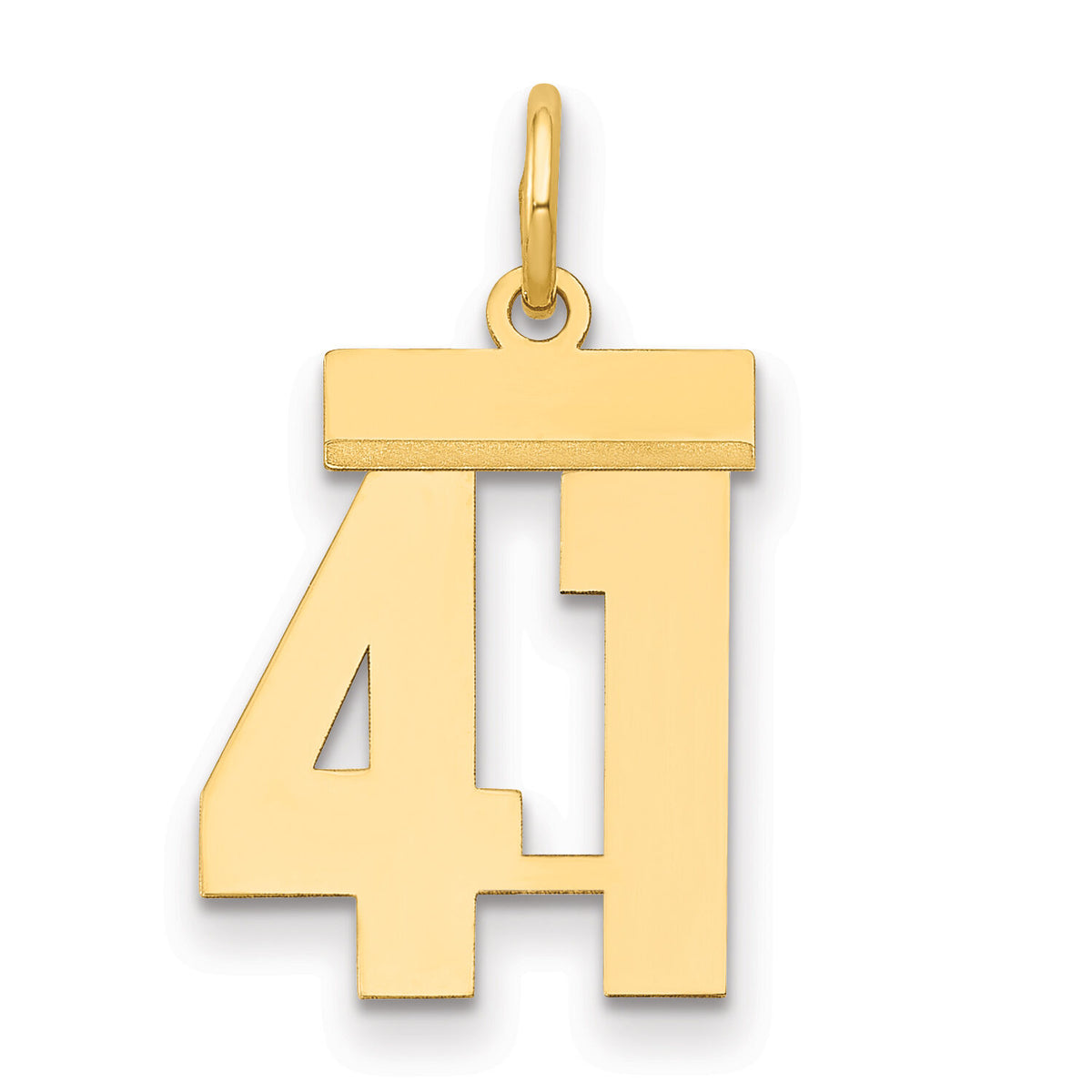 14k Small Polished Number 41 Charm-LS41