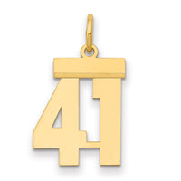 14k Small Polished Number 41 Charm-LS41
