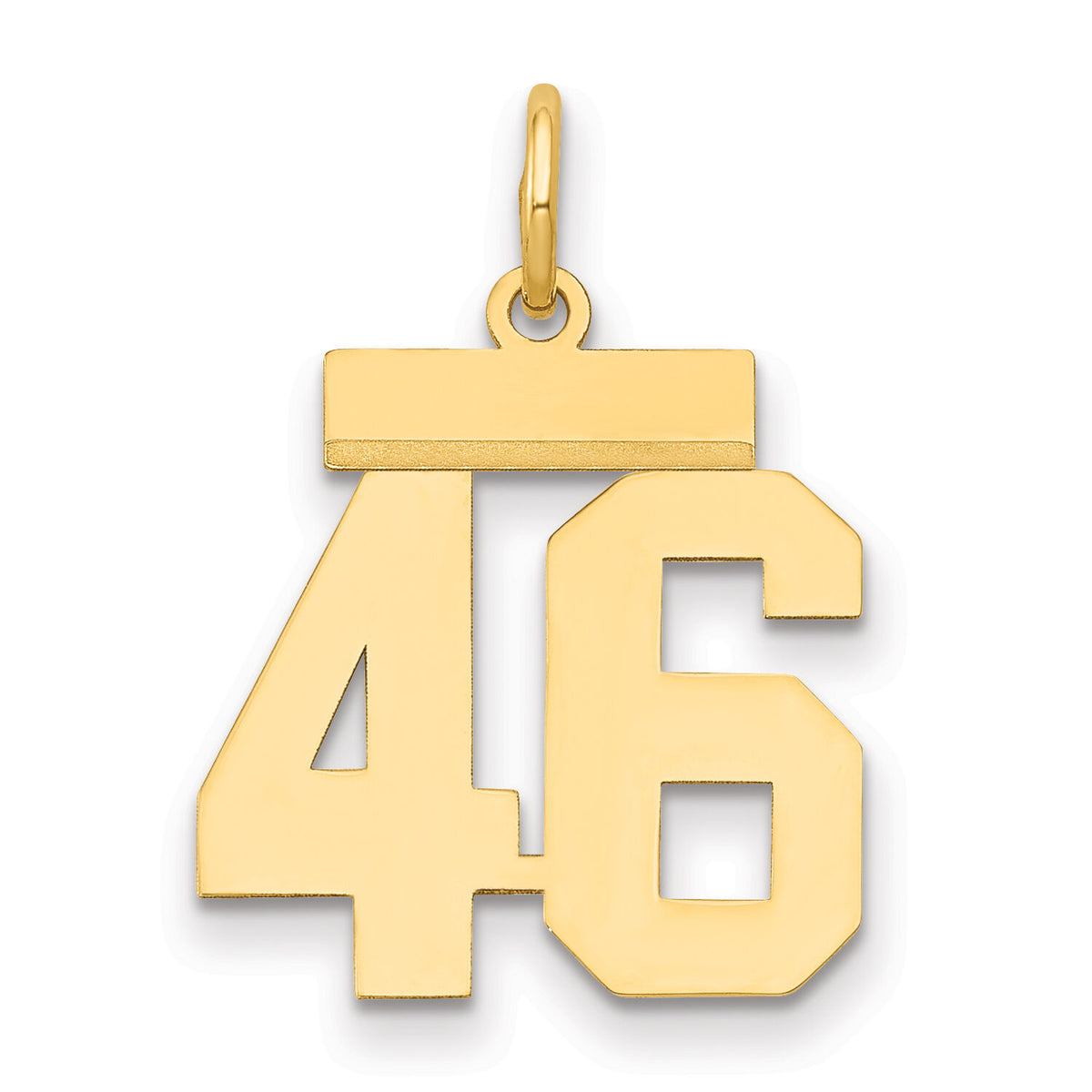 14k Small Polished Number 46 Charm-LS46