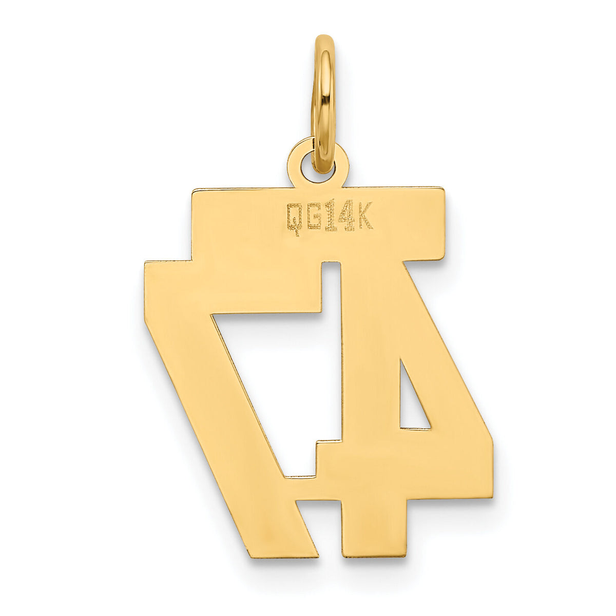 14k Small Polished Number 47 Charm-LS47