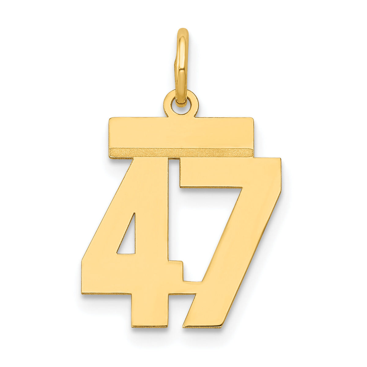 14k Small Polished Number 47 Charm-LS47