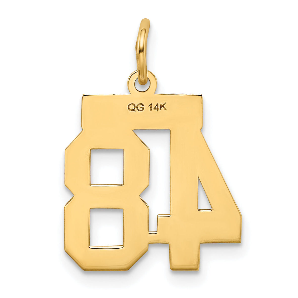 14k Small Polished Number 48 Charm-LS48