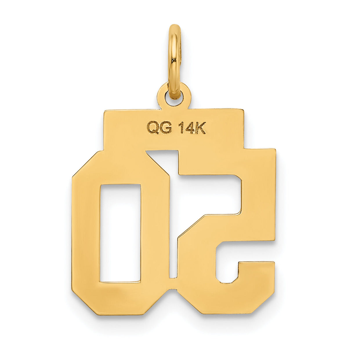 14k Small Polished Number 50 Charm-LS50