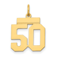 14k Small Polished Number 50 Charm-LS50