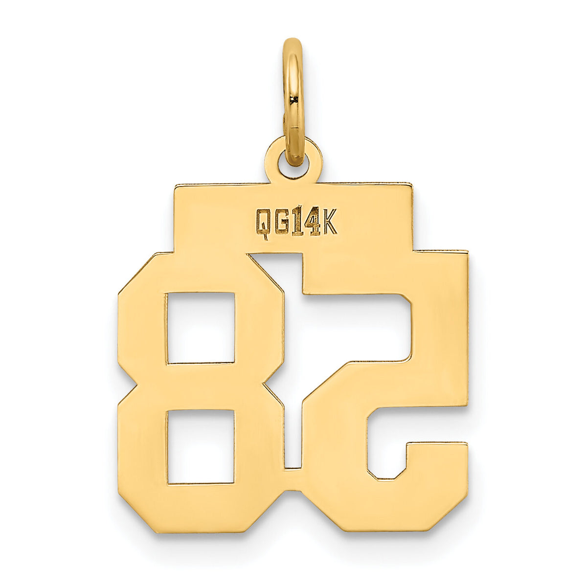 14k Small Polished Number 58 Charm-LS58