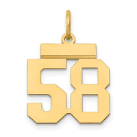 14k Small Polished Number 58 Charm-LS58